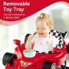 imageINFANS Foldable Baby Walker 3 in 1 Toddler Activity Center LeaningSeated WalkBehind with Steering Wheel Adjustable Height Lights Music Washable Seat Cushion CherryCherry