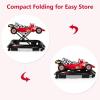 imageINFANS Foldable Baby Walker 3 in 1 Toddler Activity Center LeaningSeated WalkBehind with Steering Wheel Adjustable Height Lights Music Washable Seat Cushion CherryCherry