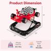 imageINFANS Foldable Baby Walker 3 in 1 Toddler Activity Center LeaningSeated WalkBehind with Steering Wheel Adjustable Height Lights Music Washable Seat Cushion CherryCherry