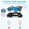 imageINFANS Foldable Baby Walker 3 in 1 Toddler Activity Center LeaningSeated WalkBehind with Steering Wheel Adjustable Height Lights Music Washable Seat Cushion CherryBlue