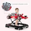imageINFANS Foldable Baby Walker 3 in 1 Toddler Activity Center LeaningSeated WalkBehind with Steering Wheel Adjustable Height Lights Music Washable Seat Cushion CherryCherry