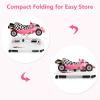 imageINFANS Foldable Baby Walker 3 in 1 Toddler Activity Center LeaningSeated WalkBehind with Steering Wheel Adjustable Height Lights Music Washable Seat Cushion CherryPink