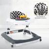 imageINFANS Foldable Baby Walker 3 in 1 Toddler Walker LeaningSeated WalkBehind with Removable Music Tray Adjustable Height Washable Seat Cushion for Boys and Girls Wave PointCheckerboard
