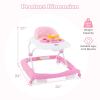 imageINFANS Foldable Baby Walker 3 in 1 Toddler Walker LeaningSeated WalkBehind with Removable Music Tray Adjustable Height Washable Seat Cushion for Boys and Girls Wave PointHeart