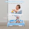 imageINFANS Foldable Baby Walker 3 in 1 Toddler Walker LeaningSeated WalkBehind with Removable Music Tray Adjustable Height Washable Seat Cushion for Boys and Girls Wave PointWave Point