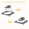 imageINFANS Foldable Baby Walker 3 in 1 Toddler Walker LeaningSeated WalkBehind with Removable Music Tray Adjustable Height Washable Seat Cushion for Boys and Girls Wave PointCheckerboard