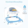 imageINFANS Foldable Baby Walker 3 in 1 Toddler Walker LeaningSeated WalkBehind with Removable Music Tray Adjustable Height Washable Seat Cushion for Boys and Girls Wave PointWave Point