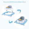 imageINFANS Foldable Baby Walker 3 in 1 Toddler Walker LeaningSeated WalkBehind with Removable Music Tray Adjustable Height Washable Seat Cushion for Boys and Girls Wave PointWave Point