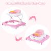 imageINFANS Foldable Baby Walker 3 in 1 Toddler Walker LeaningSeated WalkBehind with Removable Music Tray Adjustable Height Washable Seat Cushion for Boys and Girls Wave PointHeart