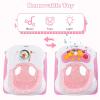 imageINFANS Foldable Baby Walker 3 in 1 Toddler Walker LeaningSeated WalkBehind with Removable Music Tray Adjustable Height Washable Seat Cushion for Boys and Girls Wave PointHeart