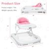 imageINFANS Foldable Baby Walker 3 in 1 Toddler Walker LearningSeated WalkBehind for Boys and Girls Adjustable Speed Rear Wheels Safety Bumper Detachable Seat Cover AntiRollover PinkPink
