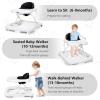 imageINFANS Foldable Baby Walker 3 in 1 Toddler Walker LearningSeated WalkBehind for Boys and Girls Adjustable Speed Rear Wheels Safety Bumper Detachable Seat Cover AntiRollover PinkBlack