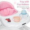 imageINFANS Foldable Baby Walker 3 in 1 Toddler Walker LearningSeated WalkBehind for Boys and Girls Adjustable Speed Rear Wheels Safety Bumper Detachable Seat Cover AntiRollover PinkPink