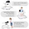 imageINFANS Foldable Baby Walker 3 in 1 Toddler Walker LearningSeated WalkBehind for Boys and Girls Adjustable Speed Rear Wheels Safety Bumper Detachable Seat Cover AntiRollover PinkGrey