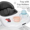 imageINFANS Foldable Baby Walker 3 in 1 Toddler Walker LearningSeated WalkBehind for Boys and Girls Adjustable Speed Rear Wheels Safety Bumper Detachable Seat Cover AntiRollover PinkGrey