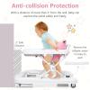 imageINFANS Foldable Baby Walker 3 in 1 Toddler Walker LearningSeated WalkBehind for Boys and Girls Adjustable Speed Rear Wheels Safety Bumper Detachable Seat Cover AntiRollover PinkPink