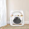 imageINFANS Foldable Baby Walker Toddler Activity Walker Helper with Adjustable Height Safety Belt High Back Padded Seat for Kids Boys and Girls BlueGray