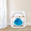 imageINFANS Foldable Baby Walker Toddler Activity Walker Helper with Adjustable Height Safety Belt High Back Padded Seat for Kids Boys and Girls BluePink