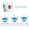 imageINFANS Foldable Baby Walker Toddler Activity Walker Helper with Adjustable Height Safety Belt High Back Padded Seat for Kids Boys and Girls BluePink