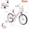 imageINFANS Kids Bike 18 Inch with 95 Assembled Adjustable Seat Balance or Training Wheels Coaster Brake Toddler Children Bicycle for 4 to 8 Years Old Boys GirlsPurple