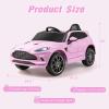 imageINFANS Kids Ride On Car 12V Electric Vehicle Licensed Aston Martin DBX with Remote Control Toddlers Battery Powered Toy Gift with Wheels Suspension Bluetooth LED Lights Music FM USB WhiteLight Pink