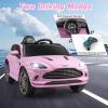 imageINFANS Kids Ride On Car 12V Electric Vehicle Licensed Aston Martin DBX with Remote Control Toddlers Battery Powered Toy Gift with Wheels Suspension Bluetooth LED Lights Music FM USB WhiteLight Pink