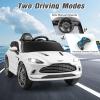imageINFANS Kids Ride On Car 12V Electric Vehicle Licensed Aston Martin DBX with Remote Control Toddlers Battery Powered Toy Gift with Wheels Suspension Bluetooth LED Lights Music FM USB WhiteWhite
