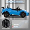 imageLicensed Lamborghini Huracan Ride on Car by INFANS 12V Kids Electric Vehicle Battery Powered Toy with Remote Control LED Lights Spring Suspension Bluetooth MP3 Aged 38 Years YellowBlue