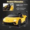 imageLicensed Lamborghini Huracan Ride on Car by INFANS 12V Kids Electric Vehicle Battery Powered Toy with Remote Control LED Lights Spring Suspension Bluetooth MP3 Aged 38 Years YellowYellow
