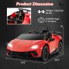 imageLicensed Lamborghini Huracan Ride on Car by INFANS 12V Kids Electric Vehicle Battery Powered Toy with Remote Control LED Lights Spring Suspension Bluetooth MP3 Aged 38 Years YellowRed