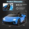 imageLicensed Lamborghini Huracan Ride on Car by INFANS 12V Kids Electric Vehicle Battery Powered Toy with Remote Control LED Lights Spring Suspension Bluetooth MP3 Aged 38 Years YellowBlue