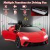 imageLicensed Lamborghini Huracan Ride on Car by INFANS 12V Kids Electric Vehicle Battery Powered Toy with Remote Control LED Lights Spring Suspension Bluetooth MP3 Aged 38 Years YellowRed