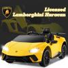 imageLicensed Lamborghini Huracan Ride on Car by INFANS 12V Kids Electric Vehicle Battery Powered Toy with Remote Control LED Lights Spring Suspension Bluetooth MP3 Aged 38 Years YellowYellow