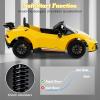 imageLicensed Lamborghini Huracan Ride on Car by INFANS 12V Kids Electric Vehicle Battery Powered Toy with Remote Control LED Lights Spring Suspension Bluetooth MP3 Aged 38 Years YellowYellow