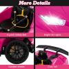 imageLicensed Lamborghini Huracan Ride on Car by INFANS 12V Kids Electric Vehicle Battery Powered Toy with Remote Control LED Lights Spring Suspension Bluetooth MP3 Aged 38 Years YellowPink