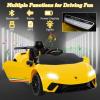 imageLicensed Lamborghini Huracan Ride on Car by INFANS 12V Kids Electric Vehicle Battery Powered Toy with Remote Control LED Lights Spring Suspension Bluetooth MP3 Aged 38 Years YellowYellow