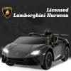 imageLicensed Lamborghini Huracan Ride on Car by INFANS 12V Kids Electric Vehicle Battery Powered Toy with Remote Control LED Lights Spring Suspension Bluetooth MP3 Aged 38 Years YellowBlack