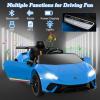 imageLicensed Lamborghini Huracan Ride on Car by INFANS 12V Kids Electric Vehicle Battery Powered Toy with Remote Control LED Lights Spring Suspension Bluetooth MP3 Aged 38 Years YellowBlue