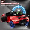 imageLicensed Lamborghini Huracan Ride on Car by INFANS 12V Kids Electric Vehicle Battery Powered Toy with Remote Control LED Lights Spring Suspension Bluetooth MP3 Aged 38 Years YellowRed