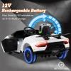 imageLicensed Lamborghini Huracan Ride on Car by INFANS 12V Kids Electric Vehicle Battery Powered Toy with Remote Control LED Lights Spring Suspension Bluetooth MP3 Aged 38 Years YellowWhite