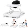 imageINFANS Foldable Baby Walker 3 in 1 Toddler Walker LearningSeated WalkBehind for Boys and Girls Adjustable Speed Rear Wheels Safety Bumper Detachable Seat Cover AntiRollover PinkBlack