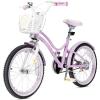 imageINFANS Kids Bike 18 Inch with 95 Assembled Adjustable Seat Balance or Training Wheels Coaster Brake Toddler Children Bicycle for 4 to 8 Years Old Boys GirlsPurple