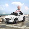 imageINFANS Kids Ride On Car 12V Electric Vehicle Licensed Aston Martin DBX with Remote Control Toddlers Battery Powered Toy Gift with Wheels Suspension Bluetooth LED Lights Music FM USB WhiteWhite