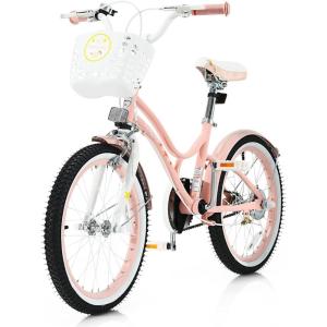 imageINFANS Kids Bike 18 Inch with 95 Assembled Adjustable Seat Balance or Training Wheels Coaster Brake Toddler Children Bicycle for 4 to 8 Years Old Boys GirlsCoral