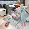 imageINFANS 2 in 1 Smart Electric Baby Rocking Bassinet Automatic Bedside Crib for Infants Sleeper Cradle with Remote Control 5 Speed Natural Sway Timing Function 12 Preset Lullabies for Newborn
