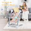 imageINFANS 3 in 1 Baby High Chair Electric Baby Swing Infant Dining Booster Seat with Remote Control OneHand Removable Tray Double Cushion Multifunction Highchair for ToddlersPink