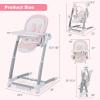 imageINFANS 3 in 1 Baby High Chair Electric Baby Swing Infant Dining Booster Seat with Remote Control OneHand Removable Tray Double Cushion Multifunction Highchair for ToddlersPink