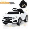 imageINFANS 12V Electric Kids Ride On Car Licensed Mercedes Benz GLA45 Toy Car with Remote Control MP3 Plug USB 2 Speeds LED Lights Battery Powered Toy Vehicle for Toddler Children WhiteWhite