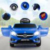 imageINFANS 12V Electric Kids Ride On Car Licensed Mercedes Benz GLA45 Toy Car with Remote Control MP3 Plug USB 2 Speeds LED Lights Battery Powered Toy Vehicle for Toddler Children WhiteBlue