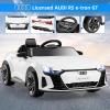 imageINFANS 12V Kids Ride On Car Licensed Audi RS etron GT Electric Vehicle with Remote Control Toddlers Battery Powered Toy with 4 Wheels Suspension LED Headlight Music MP3 USB TF Port WhiteWhite